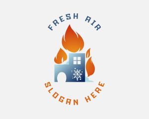 Cooling Flame House logo design