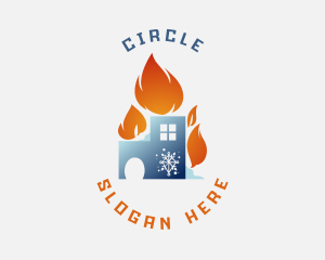 Cooling - Cooling Flame House logo design