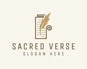 Scripture - Writing Scripture Quill logo design