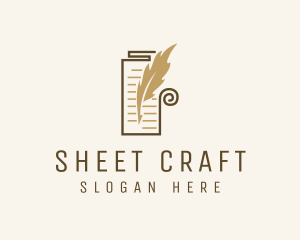 Sheet - Writing Scripture Quill logo design
