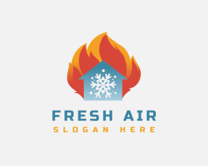 Fire Snowflake House logo design