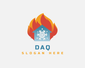 Industry - Fire Snowflake House logo design