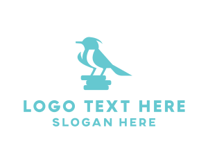 Minimal - Sky Blue Little Bird logo design