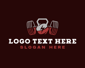 Kettlebell - Weights Powerlifting Gym logo design