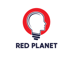 Red Head Bulb logo design