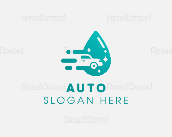 Water Droplet Car Wash Logo