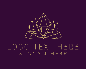 Upscale - Golden Diamond Jewel logo design