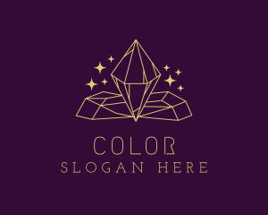 Gemstone - Golden Diamond Jewel logo design