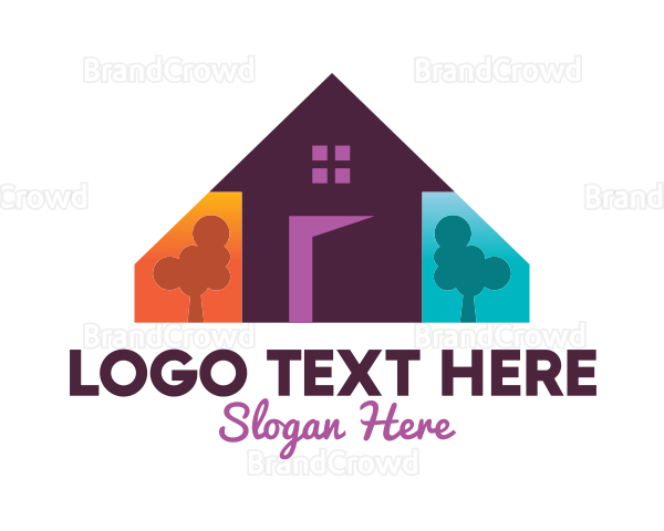 Colorful Family Home Logo