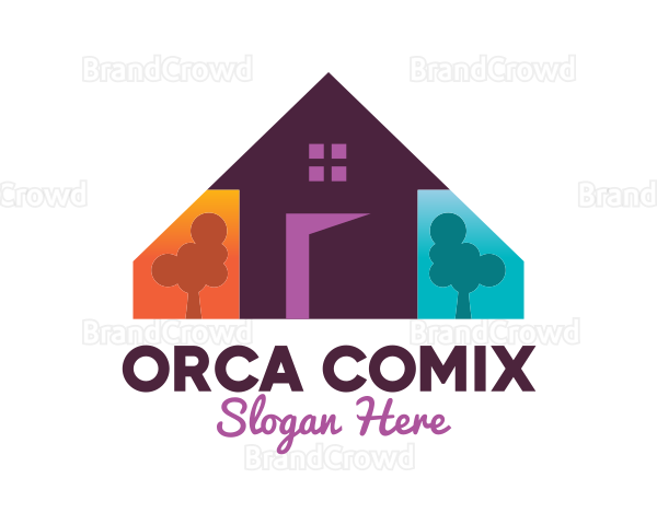 Colorful Family Home Logo