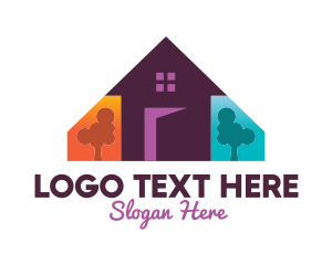 Real Estate - Colorful Family Home logo design