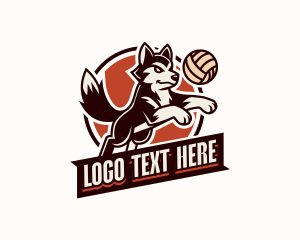 Volleyball Wolf Championship Logo