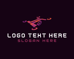 Videographer - Quadcopter Surveillance Drone Lens logo design