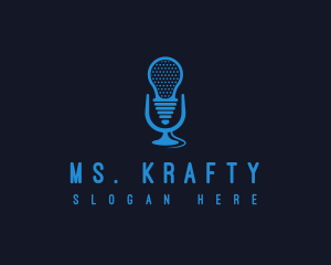 Broadcaster - Music, Podcast Mic logo design