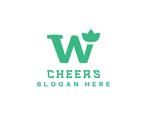 Sauna - Floral Green Letter W logo design