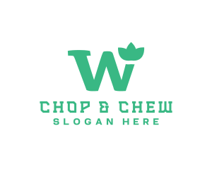 Serif - Floral Green Letter W logo design