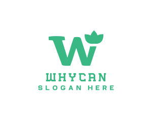 Floral Green Letter W logo design