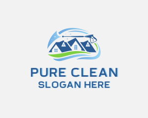 Pressure Washer Residence Cleaning logo design