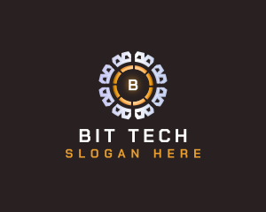 Crypto Tech Bitcoin logo design