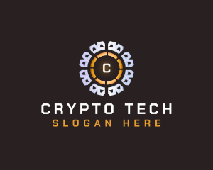 Crypto Tech Bitcoin logo design