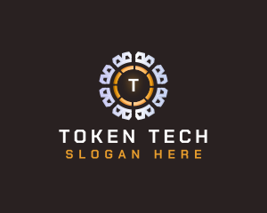 Token - Crypto Tech Bitcoin logo design