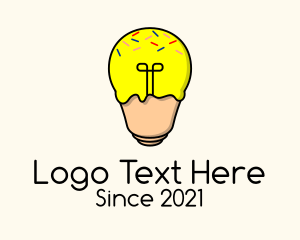 Cone - Lightbulb Ice Cream logo design