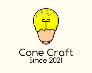 Lightbulb Ice Cream  logo design