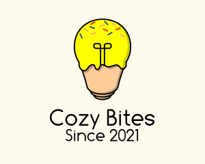 Comfort Food - Lightbulb Ice Cream logo design