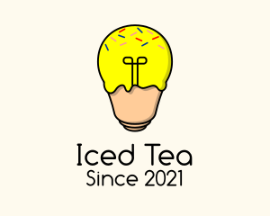 Lightbulb Ice Cream  logo design