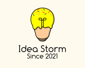 Lightbulb Ice Cream  logo design