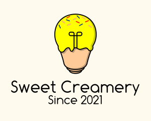 Lightbulb Ice Cream  logo design