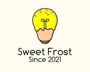 Lightbulb Ice Cream  logo design