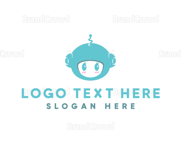 Cute Robot Tech Logo