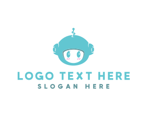 Robot - Cute Robot Tech logo design