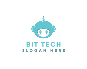 Cute Robot Tech  logo design