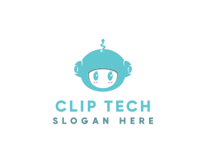 Cute Robot Tech  logo design