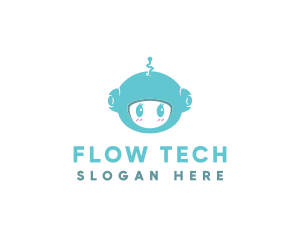 Cute Robot Tech  logo design