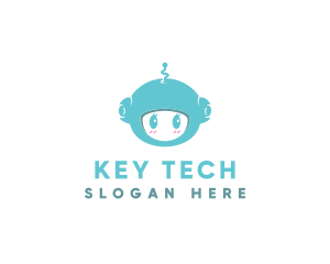 Cute Robot Tech  logo design