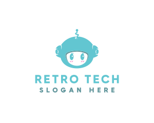 Cute Robot Tech  logo design