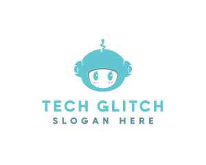 Cute Robot Tech  logo design