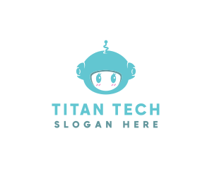 Cute Robot Tech  logo design