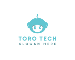 Cute Robot Tech  logo design