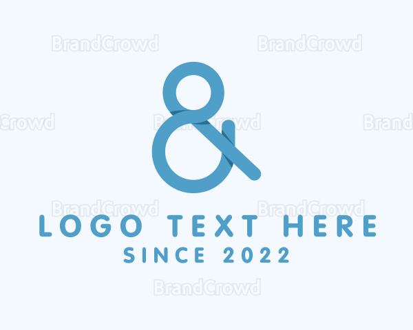 Blue Ampersand Lettering Logo