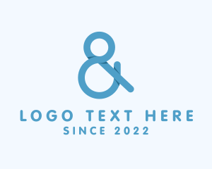 And - Blue Ampersand Lettering logo design