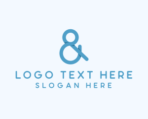 Modern - Blue Ampersand Lettering logo design