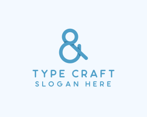 Blue Ampersand Lettering logo design