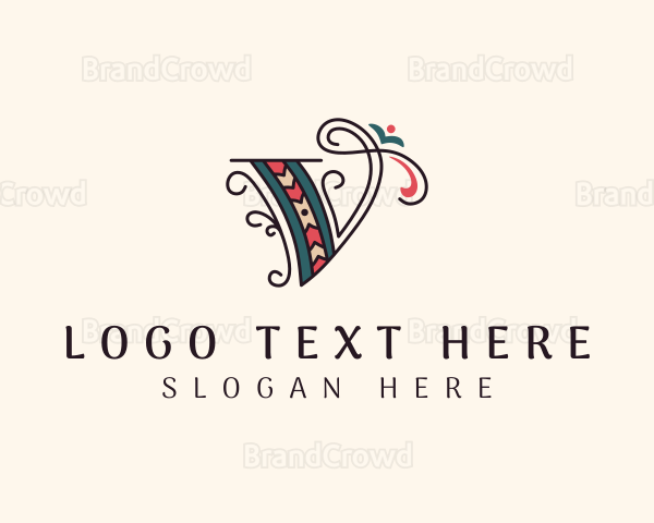 Creative Decorative Letter V Logo