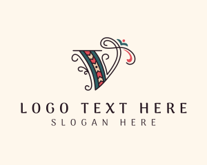 Fashion Designer - Creative Decorative Letter V logo design