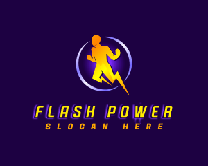Power Lightning Superhero logo design