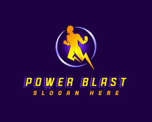 Power Lightning Superhero logo design